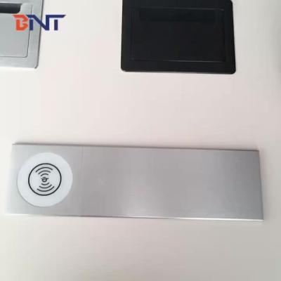 China BNT Office Wireless Charger Hidden Manual Slip Open Cover Tabletop Socket with Aluminum Alloy Cover for sale