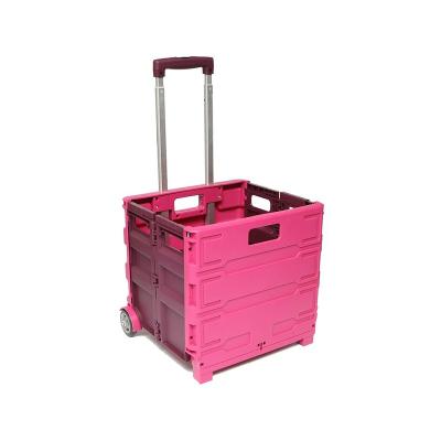 China Folding Fine Quality Service Trolley Luxury Plastic Foldable Shopping Trolley for sale