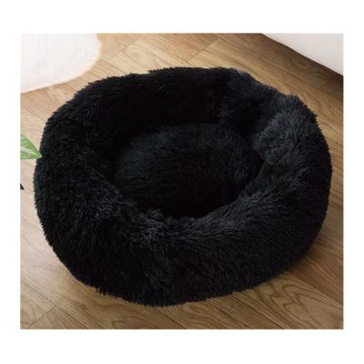 China Wholesale Breathable Soft Fluffy Plush Faux Fur Pet Cushion Pet Cat Bed Donut Cuddler Dog Long Bed for sale