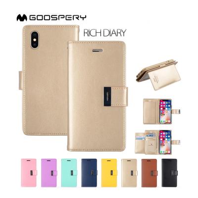 China Anti-drop Mercury Goospery Rich Diary PU Wallet Leather Phone Case For Samsung A72 A52 Leather Case for sale