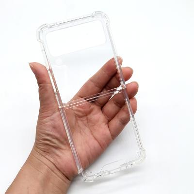 China New Upcoming Anti-fall Acrylic Shockproof Corners Transparent TPU Mobile Case For Samsung Galaxy Z Flip 3 Case Clear for sale