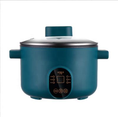 China Commercial Multifunctional 2L Household Cooking Roasting and Frying All-in-one Pan Frying Pan Electric Mini Date Timing for sale