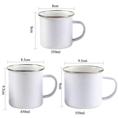 China Coffee mugs daily custom logo spot announcements coffee mugs white cups enamel cups viable export Europe and America for sale