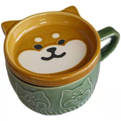 China Sustainable Shiba Inu Panda Mug With Lid for sale