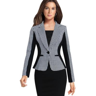 China 2021 Anti-wrinkle simple swallow hoop button office wear blazer suit for women ladies for sale