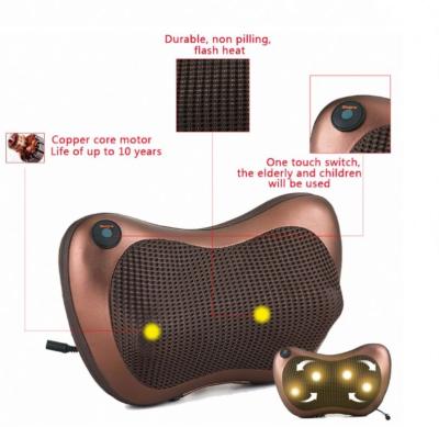 China Household Vehicle Mounted Shoulder Massage Pillow Red Light Heating Body Neck And Waist Kneading for sale