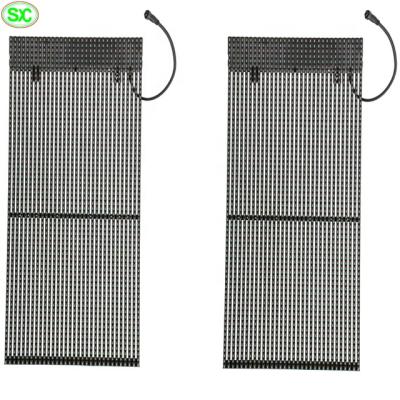 China P15 outdoor led display screen transparent stained glass curtain wall indoor advertising video tramsparemt oled display for sale