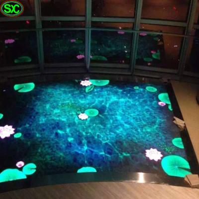 China P10 indoor outdoor waterproof super slim portable 3d stage video led interactive screen dance floor display for sale