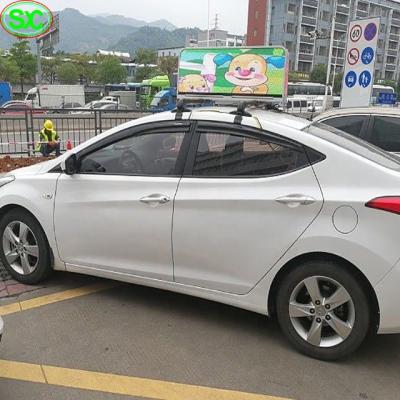 China Outdoor full color led outdoor taxi sign p5 taxi advertising top roof for sale