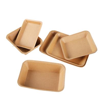 China Bio-degradable 1# Carton Paper Food Packaging Box Rectangular Take Out Paper Bowl Disposable Food Paper Packaging for sale