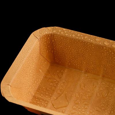 China Bio-degradable 5# Bento Paper Lunch Box Manufacture Lunch Paper Box Kraft Paper Food Container for sale