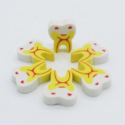 China Practical Tooth Shape Cartoon Eraser For Dental Clinics Promotion Gifts for sale