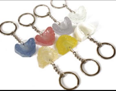 China Transparent Promotion Gift Colorful Denture Pendant Key Chain For Dental Clinics Promotion Gifts for sale