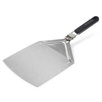 China Hot Selling Easily Cleaned Stainless Steel Function Pizza Shovel And Pizza Turning Skin With Foldable Handle for sale