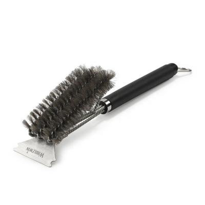 China Hot Selling Long Handle BBQ Easily Cleaned Grill Cleaning Brush With Scraper For Easy To Clean for sale