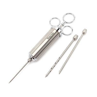 China Meat Food Seasoning Injector BBQ Sauce Metal Condiment Syringe Turkey Needle Easily Cleaned for sale