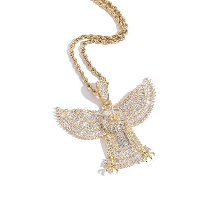 China Environmental Friendly Hip Hop Large Eagle CZ Pendant Gold Plated Pendants For Eagle Necklace Wholesale for sale