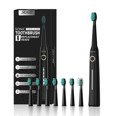 China Rechargeable Ready to Ship SEAGO Makers SG958 with 8 Heads USB Rechargeable Electric Toothbrush for sale