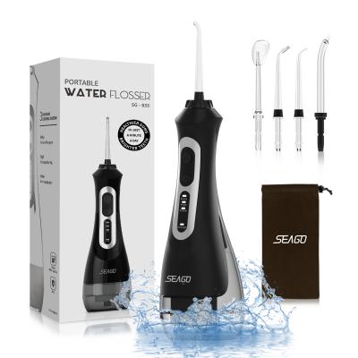 China SEAGO SG833 Car Teeth Cleaner 200ML 3 Modes Rechargeable Water Dental Flosser Oral Irrigator with 5 Jet Tips for sale