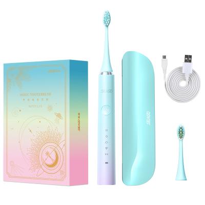 China Seago SG972 5 Modes Rechargeable Smart Timer Sonic Electric Toothbrush With Travel Powerful Cleaning Case for sale