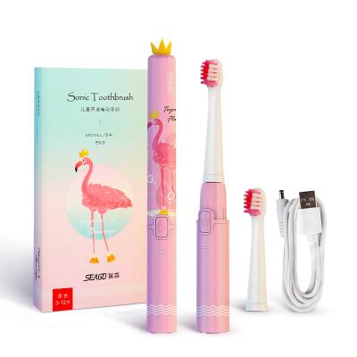 China Dupont Nylon Stiffens Ready To Ship SEAGO Kids SG2001 USB Rechargeable Automatic Kids Cute Sonic Electric Toothbrush Adult for sale