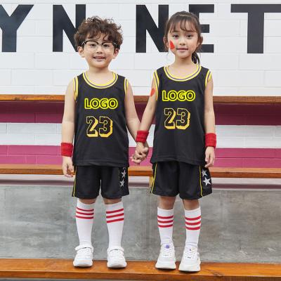 China Casual unisex basketball tank tops for kids girls and boys sports wear tank top and shorts set for sale