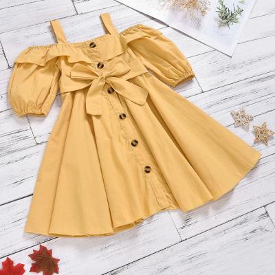 China Street Child Clothing 2021 Girls Solid Color Sling Cardigan Children Overalls Princess Dress Kid Clothing for sale