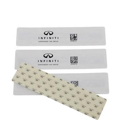 China Waterproof Paper/PVC/PET UHF RFID Windshield Sticker Tag With 860~960Mhz for sale