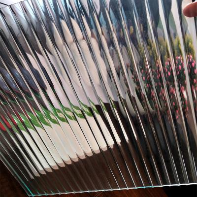 China Supermarket Groove Glass Manufacturer Wholesale Ribbed Pattern Glass Textured Clear Tinted Glass Sheet for sale