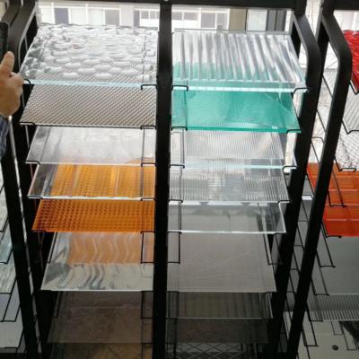 China Supermarket manufacturer price ultra clear colored fluted glass panerl pattern glass sheet for sale