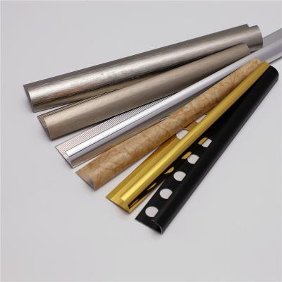 China Open Type Edge Factory Direct Modern Fireproof 10mm Round For Tile Edge Chrome Protector Tile Trim for sale