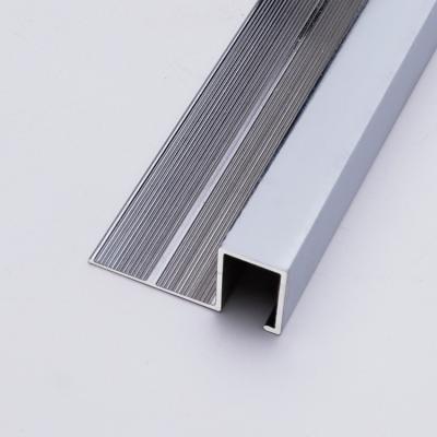 China Modern Brushed Edge Tile Accessories Aluminum Square Corner Trim for sale