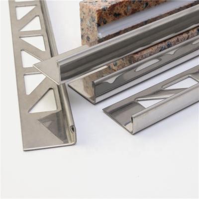 China Modern Niu Yuan Stainless Steel Ceram Wall Tile Trim , L Shape Stainless Steel Tile Trim for sale