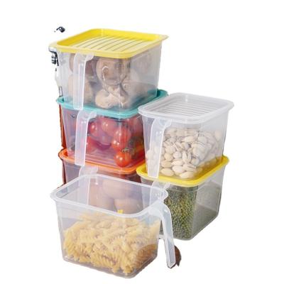 China Viable Safe Sealing Container Kitchen Food Storage Box Refrigerator Large Capacity Transparent Plastic Fruit And Vegetable Storage Box for sale