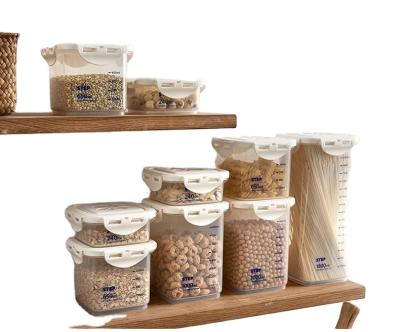 China Storage Viable Household Jar Transparent Belt Lid Sealed Jar Nuts and Cereals Knock Clasp Plastic Snack Safe for sale