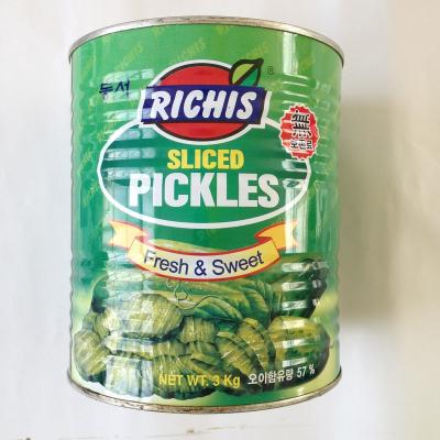 China PRESERVED canned pickled cucumber - 3kg for sale