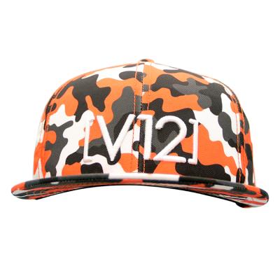 China COMMON custom printed urban fashion camouflage orange snapback hats for unisex for sale