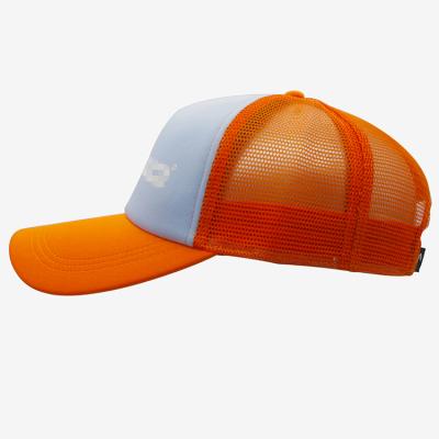 China JOINT Fashion Street Wear Teenager Foam Custom Hat Orange Mesh Trucker Hats for sale