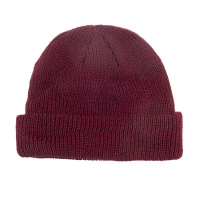 China COMMON Fashionable Custom Embroidery Logo Solid Color Warm Winter Beanie Knit Hat for sale