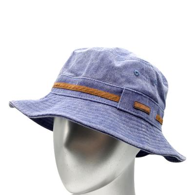 China Custom debossed 100% cotton twill wholesale suede label cotton navy fisherman hat bucket hat for sale