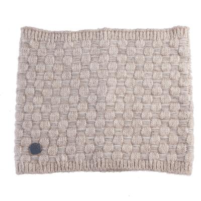 China Protect Ladies Custom Fashion Winter Jacquard Blend Yarn Blank Knitted Neck Cuff Beige for sale