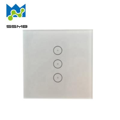 China ABS+ tempered glass 220v wall android wifi touch electrical outlet switch smart wifi wall for sale