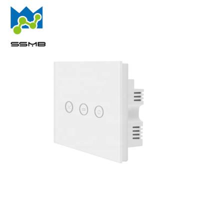 China ABS+ Tempered Glass Touch Screen Hotel Life Roller Shutter Wall Curtain Smart Control Switch For Roller Blinds for sale