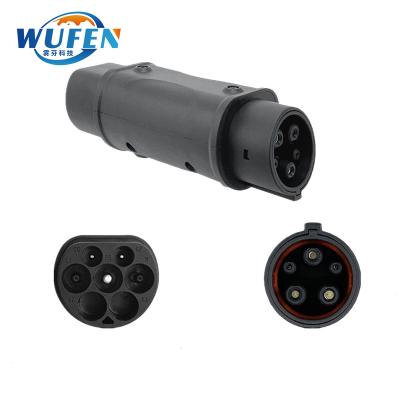 China Universal EV Adapter Charging Type - 2 And Type 1 Charger Connector Plug 16A 32A 230V DS018 for sale