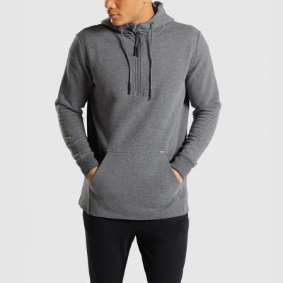 China High Quality Anti-Shrink Cotton Fleece Sports Hoodie Gray Zipper Drawstring Mens Hoodies Custom With Your Own Logo for sale