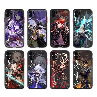 China Hot Genshin Impact Shockproof Gaming Phone Case For iPhone 13 12 11 pro Max Xs Xr X 7 8 plus Matte Translucent Cover Funda Coque Black New for sale