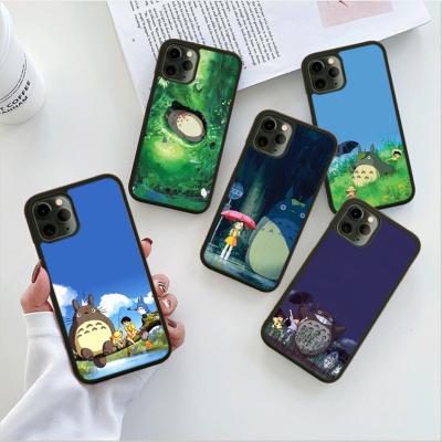 China Classic Anime Totoro Shockproof Cell Phone Case For iPhone 13Pro 7 8 plus XR XS 12 11 pro Max Case Black TPU+PC for sale