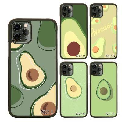 China Ins Style Stylish Design Shockproof TPU+PC Avocado Rubber Mobile Phone Case For iPhone 13 11Pro 12 13Pro Max Cover for sale