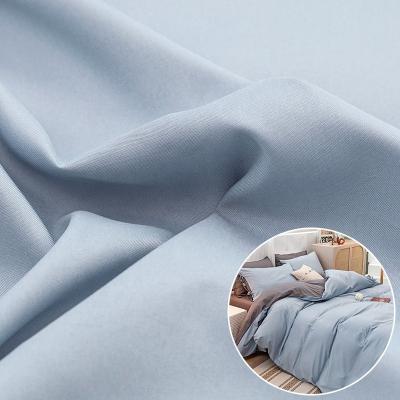 China Manufacturer breathable 100% polyester woven brushed blue solid color hometextile fabric for bedspread for sale