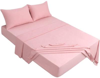 China Microfiber 100% Anti-Bacteria Brush 4 Piece Sheet Sets, Pink Queen for sale